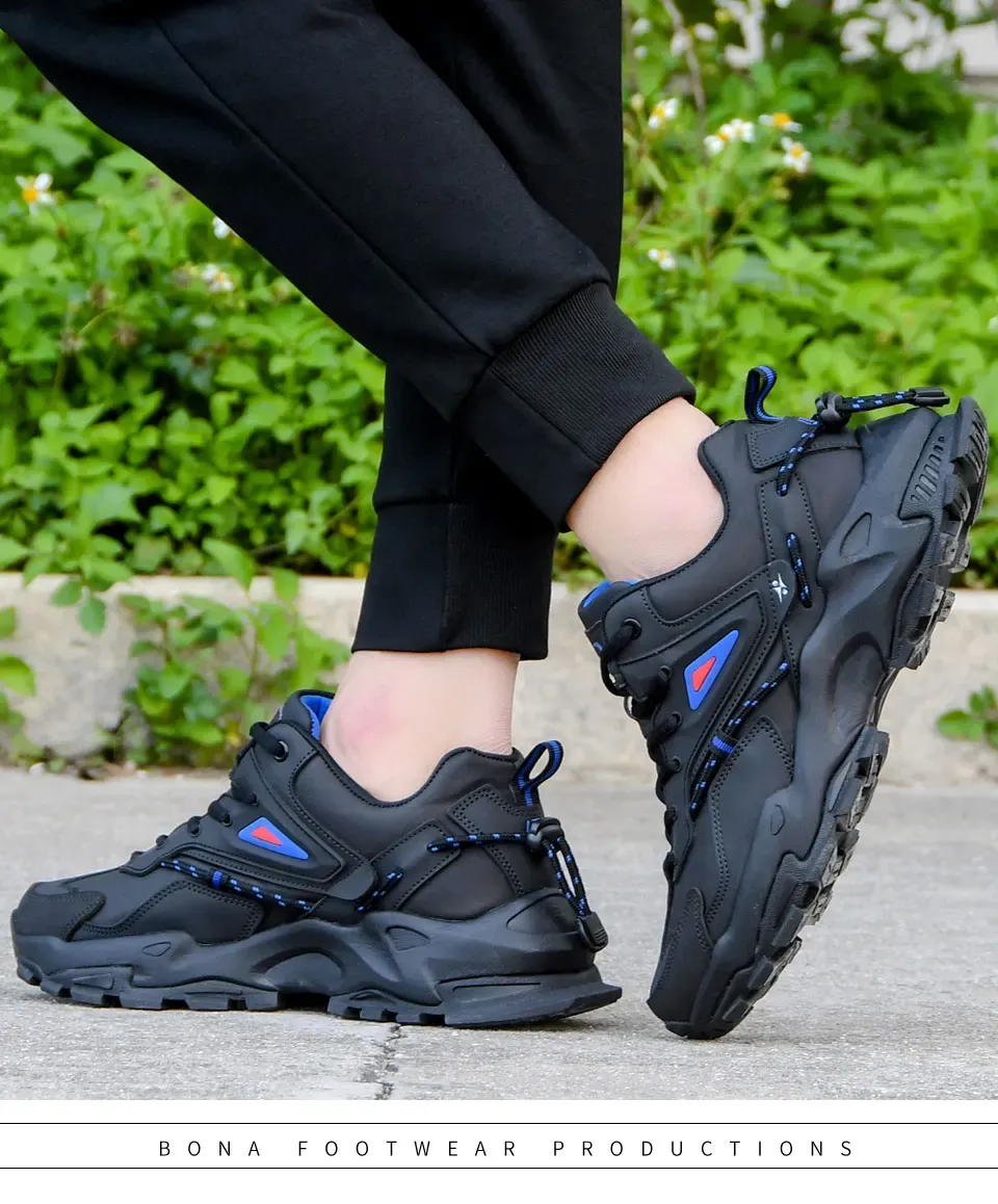 BONA 37571 : baskets homme en cuir souple pour marche et usage quotidien