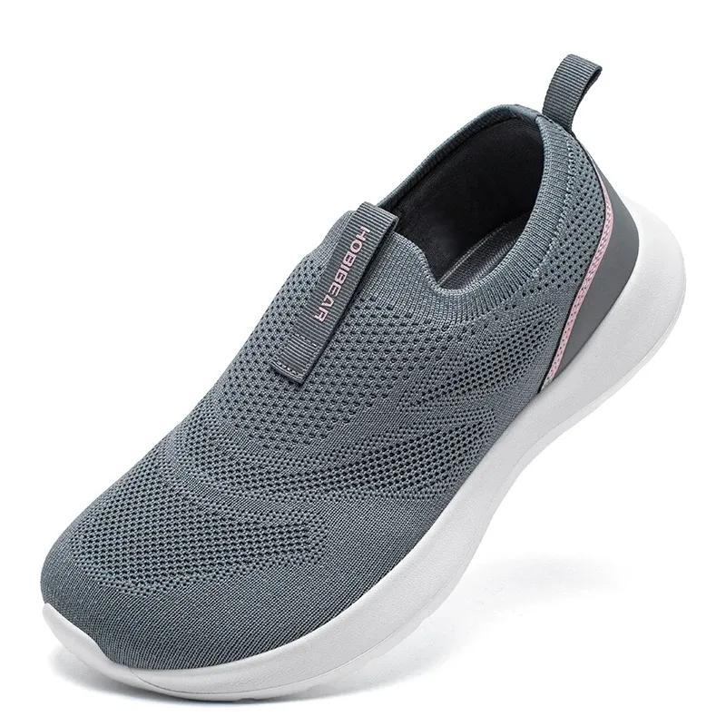 Baskets HOBIBEAR à bout large en mesh respirant, enfilage rapide et semelle antidérapante