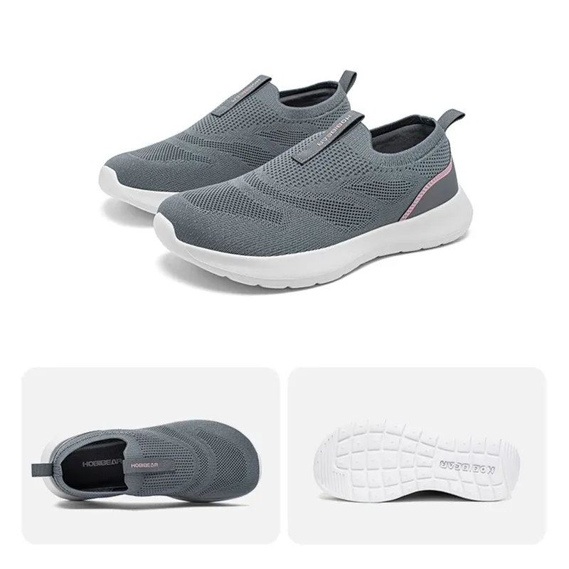 Baskets HOBIBEAR à bout large en mesh respirant, enfilage rapide et semelle antidérapante