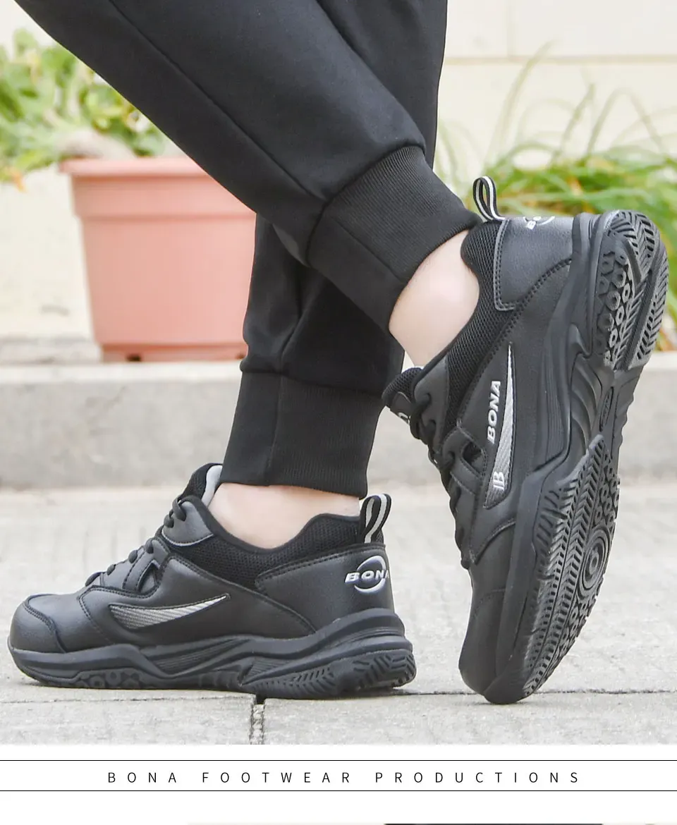 BONA Chaussures de tennis respirantes pour homme, style course et marche