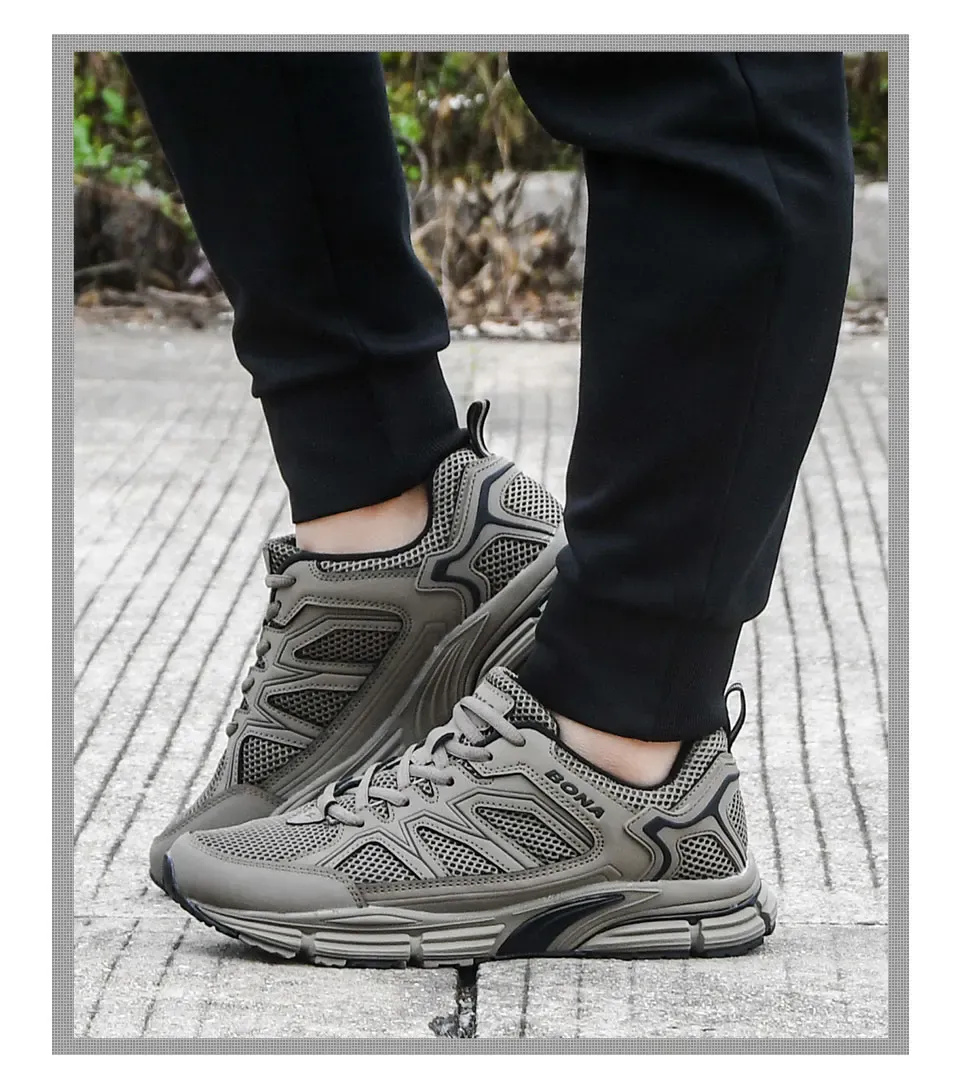 BONA Chaussures de course respirantes pour homme, maintien stable