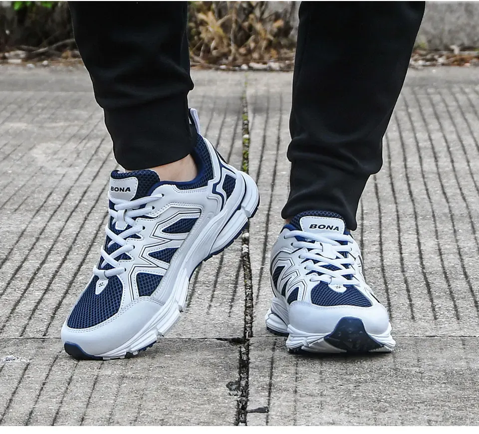 BONA Chaussures de course respirantes pour homme, maintien stable
