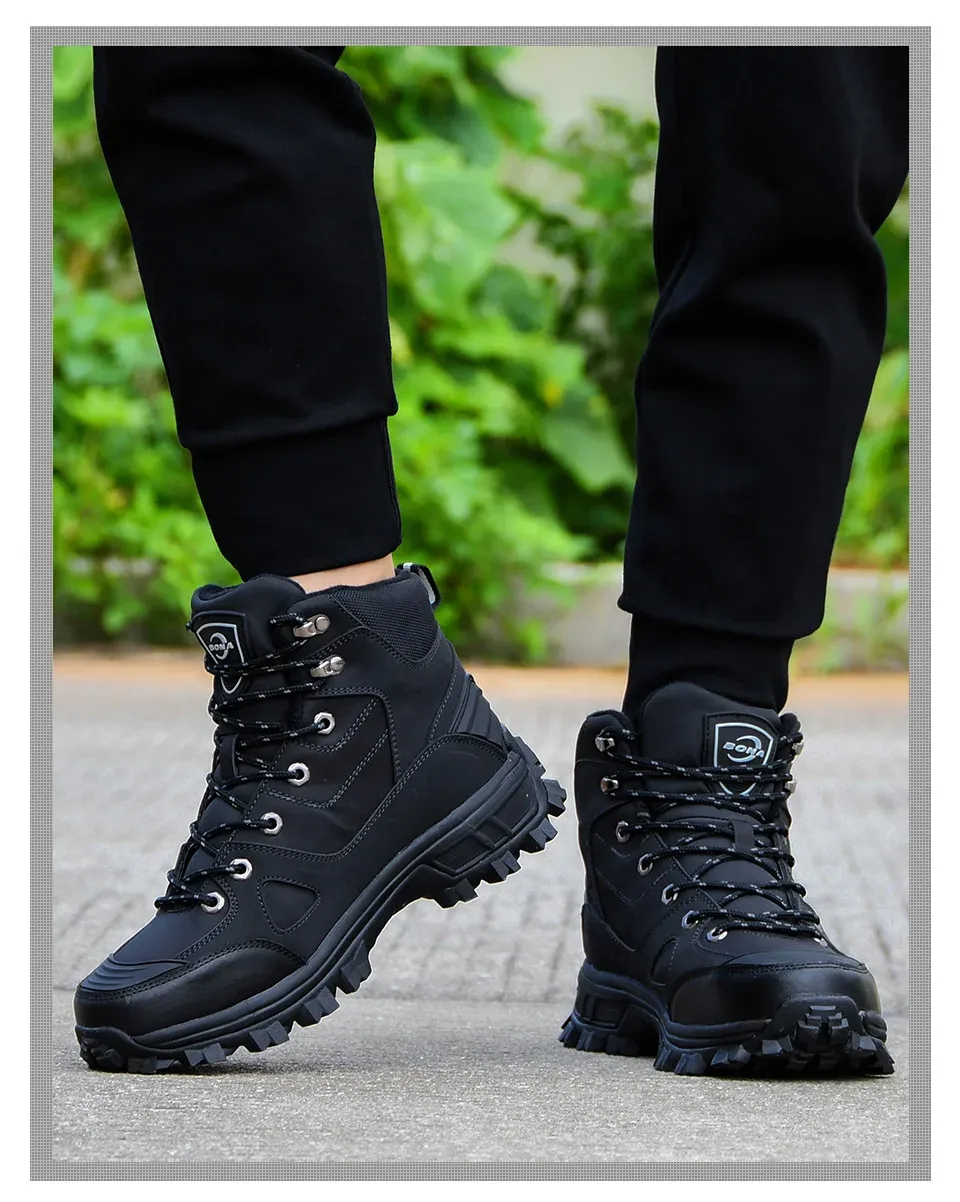 BONA chaussures de randonnée montantes doublées pour homme