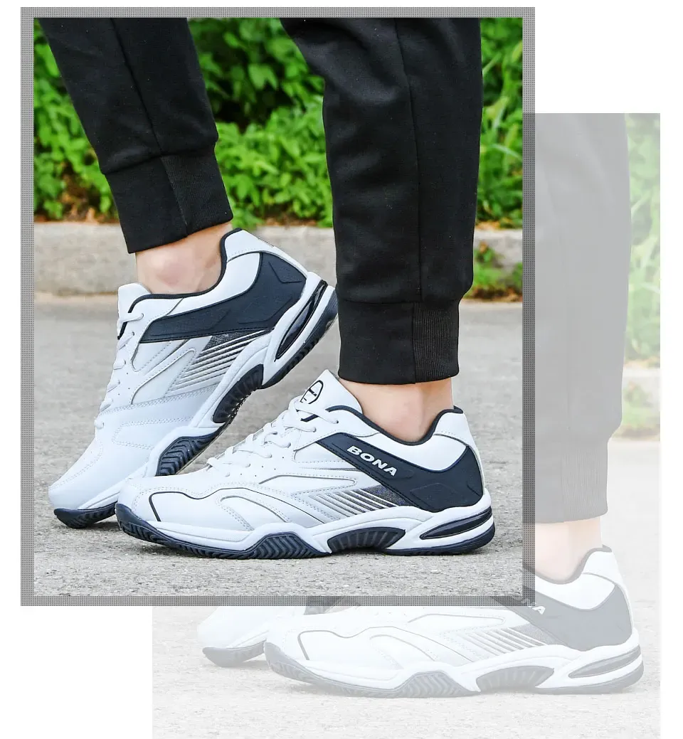 Chaussures de badminton BONA en cuir respirant pour homme