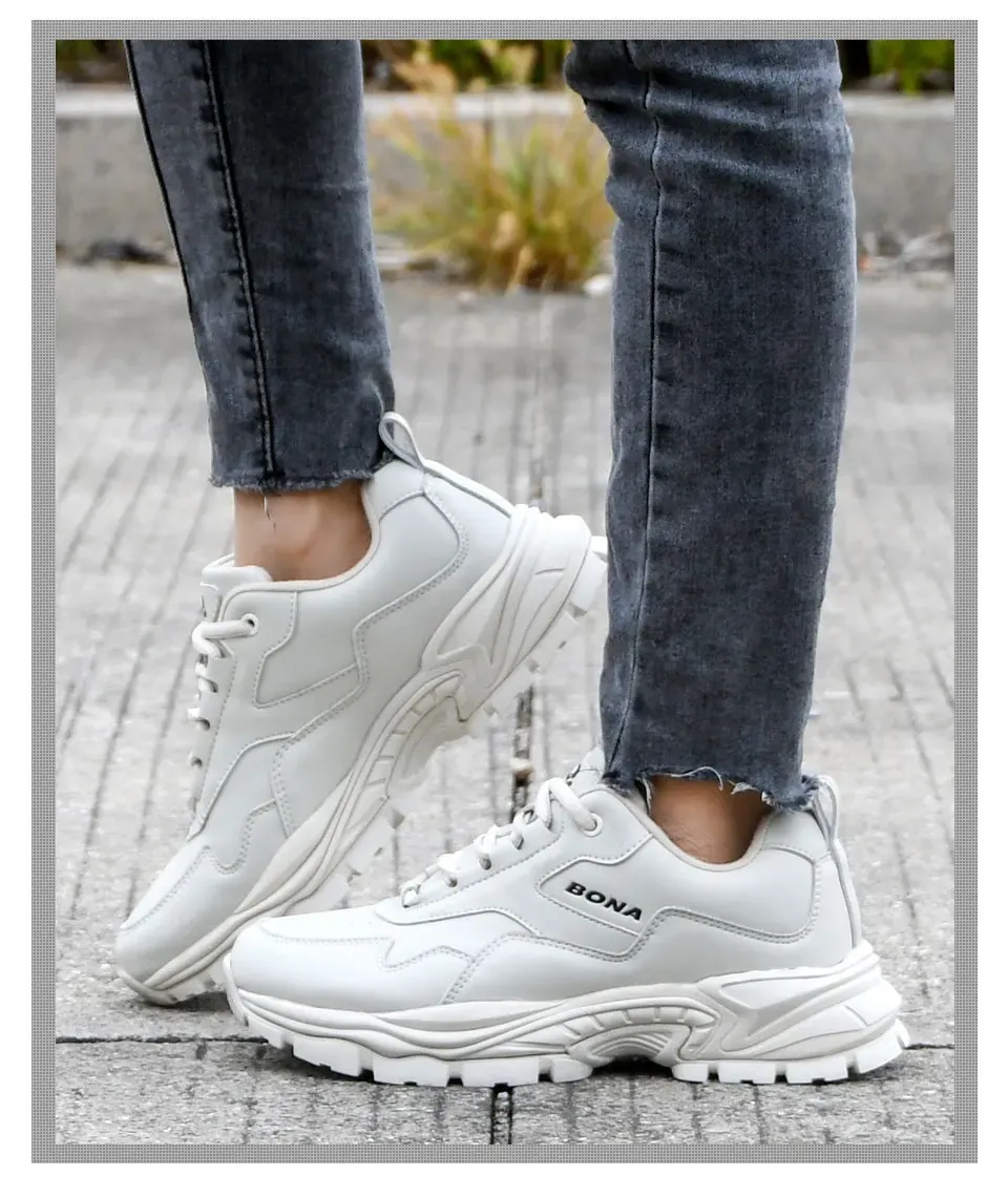 BONA baskets femmes respirantes en cuir PU pour usage quotidien