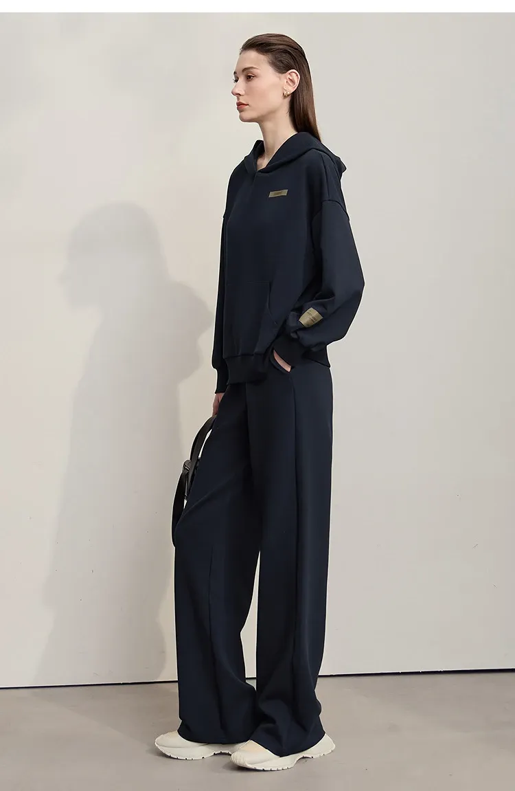 Sweat à capuche AMII loose imprimé coton pour femme