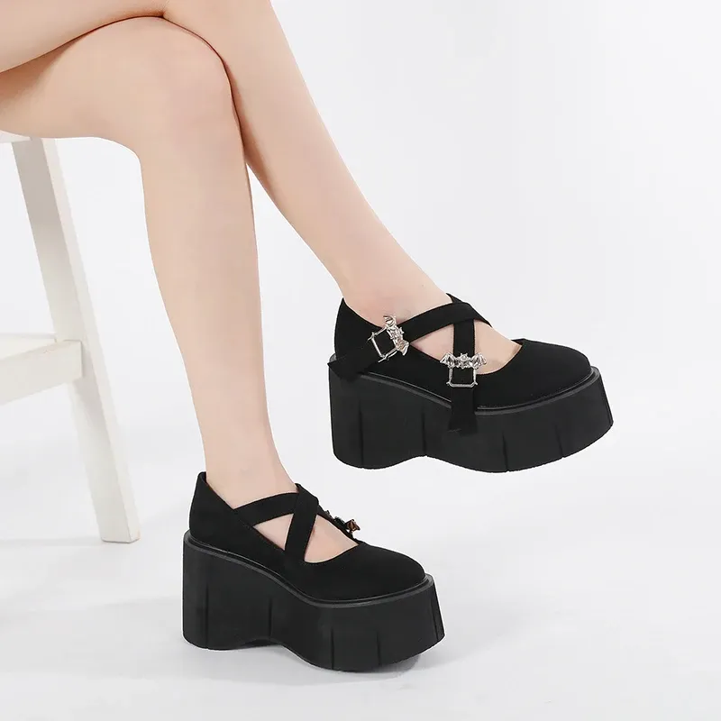 Chaussures Mary Jane gothiques à plateforme Gdgydh