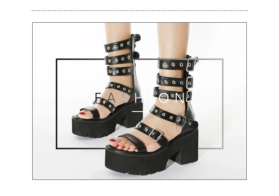 Sandales gladiateur à plateforme rivetée Gdgydh pour femme