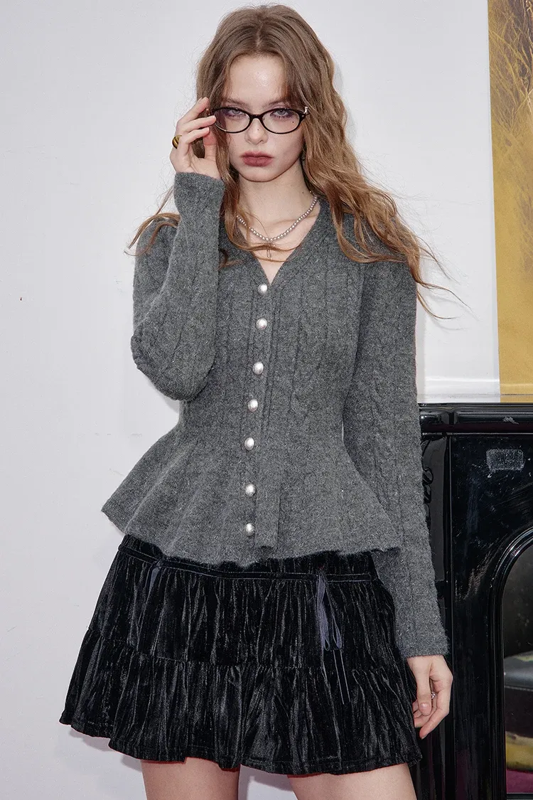 Pull peplum en maille bicolore ELFSACK pour femme