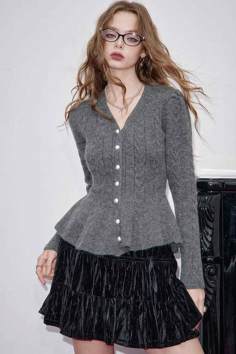 Pull peplum en maille bicolore ELFSACK pour femme