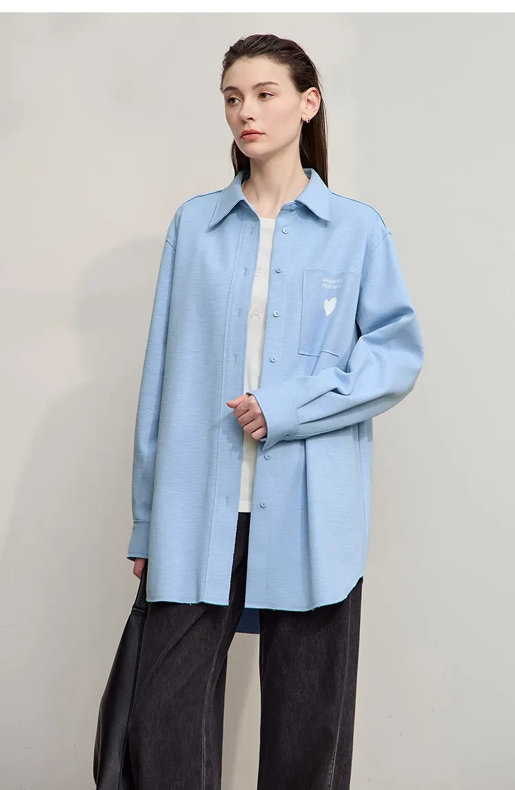 Chemise longue imprimée AMII en maille coton pour bureau