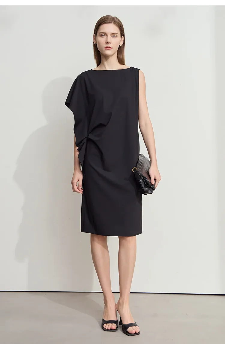 Robe minimaliste AMII asymétrique à manches courtes pour femme