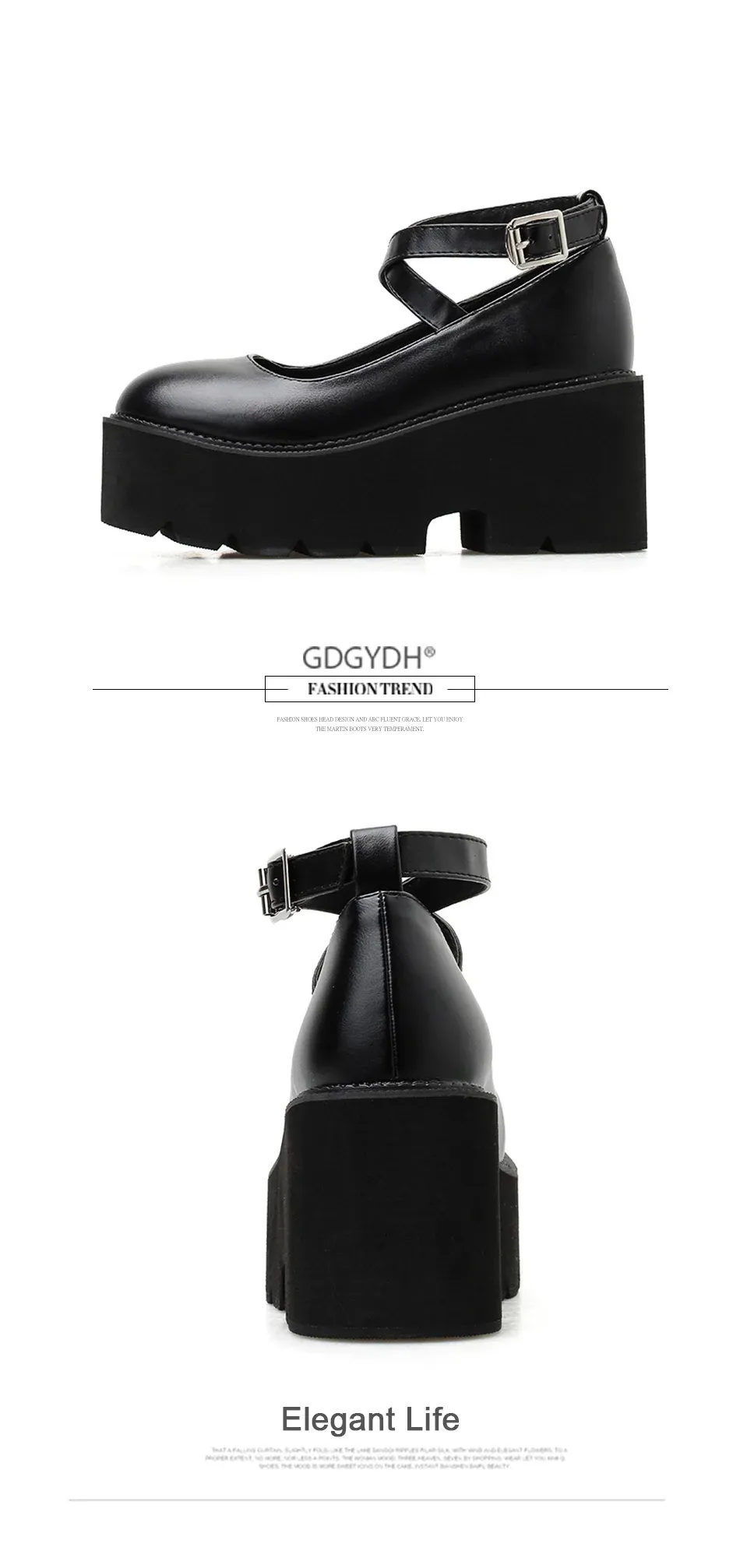 Escarpins Mary Jane à plateforme Gdgydh en PU noir