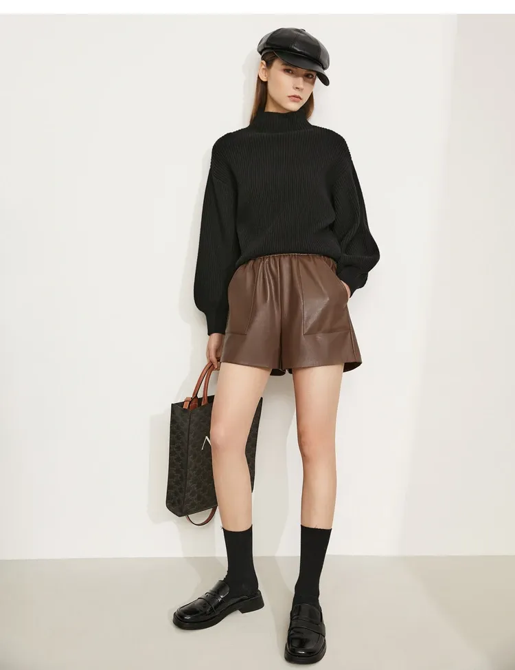 Pull AMII en maille à col montant et manches lanternes