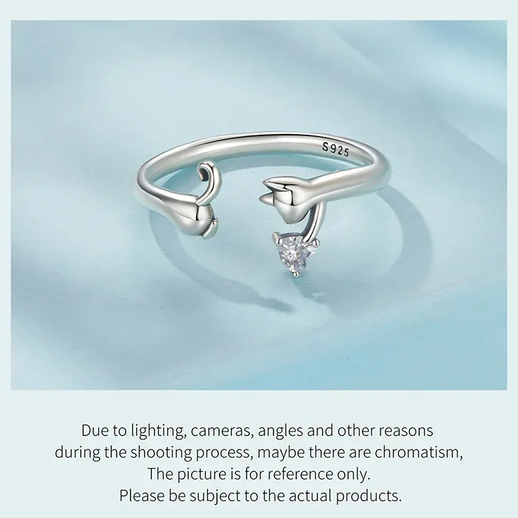 Bague teckel ouverte en argent 925 Bamoer