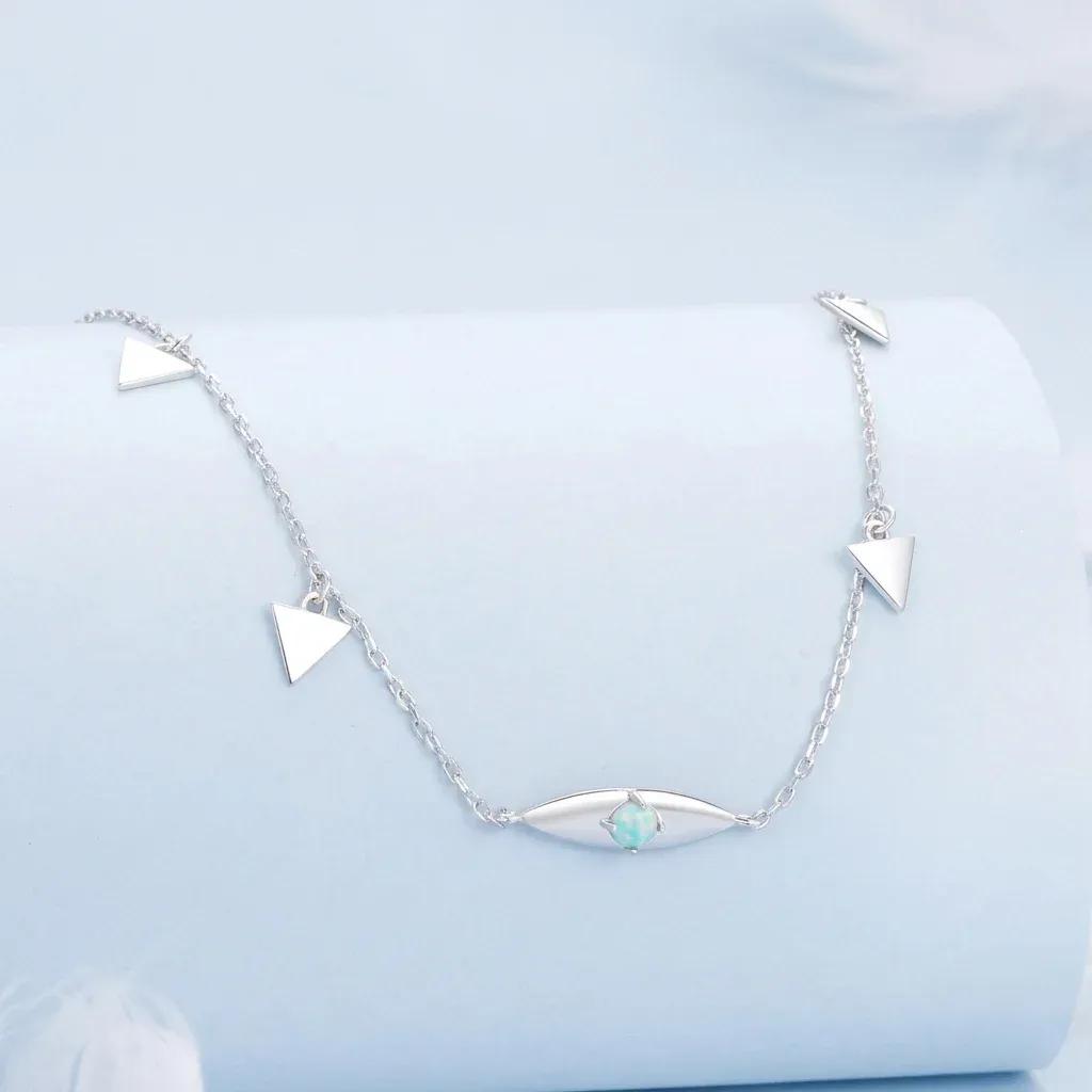 Collier argent 925 avec opale bleue