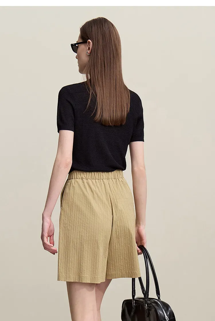 Pull en maille AMII col rond coupe droite pour femme