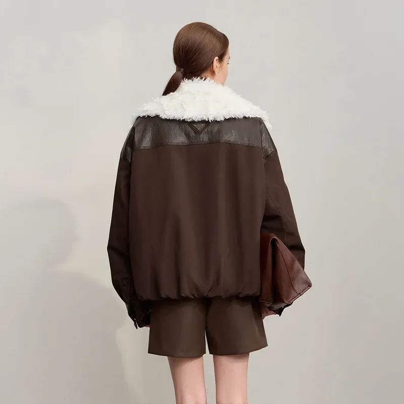 Doudoune courte patchwork RK pour femme, hiver 2025