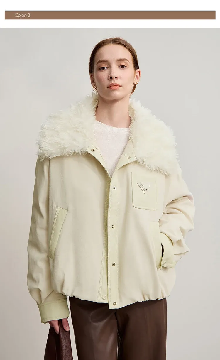 Doudoune courte patchwork RK pour femme, hiver 2025