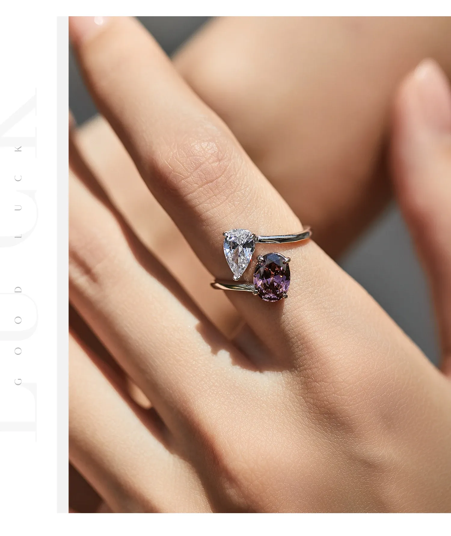 Bague géométrique irrégulière en argent 925 MODIAN