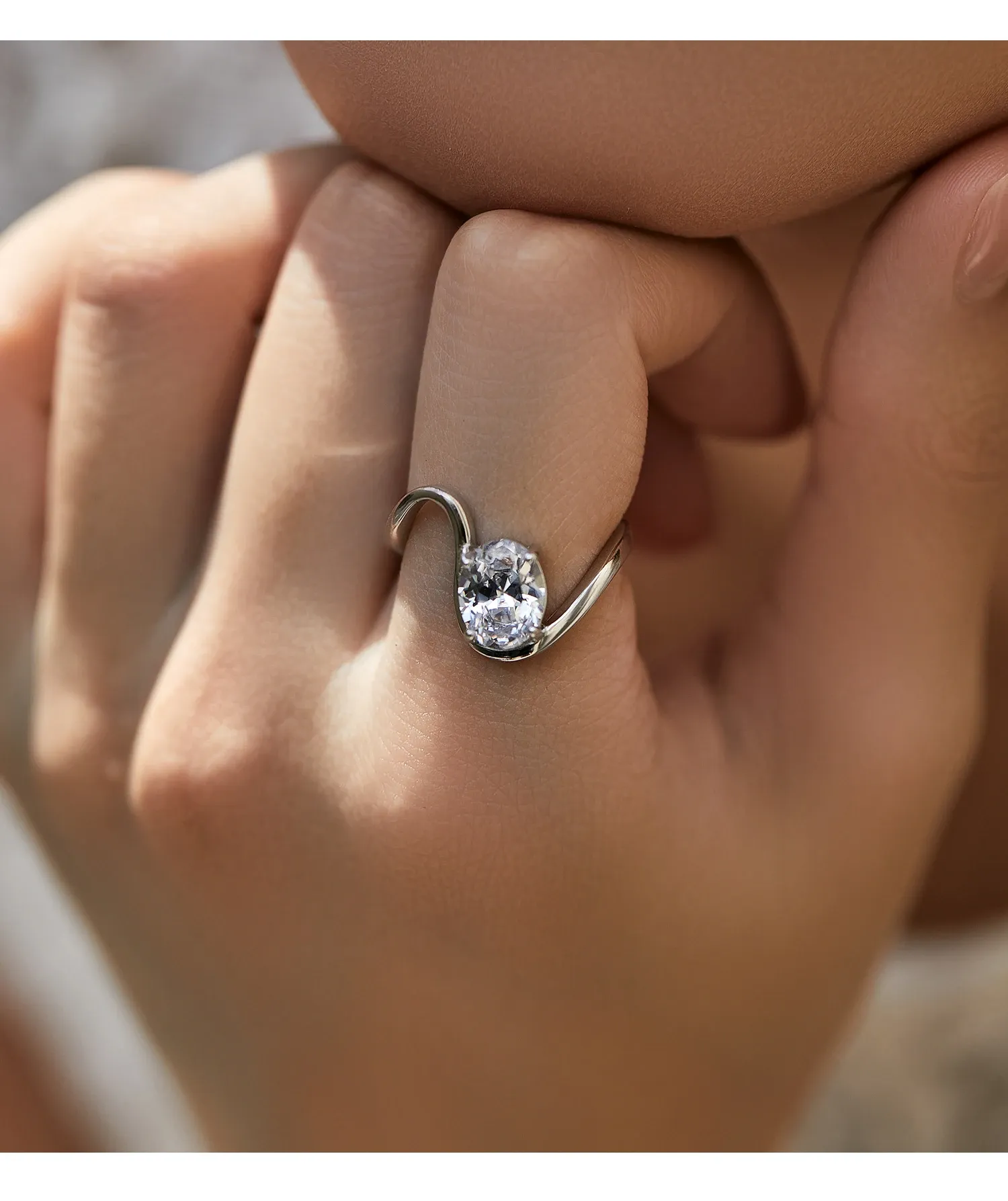 Bague géométrique irrégulière en argent 925 MODIAN