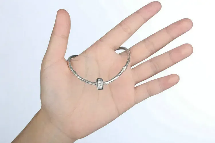 Breloque clip en argent 925 avec zircon WOSTU pour bracelet