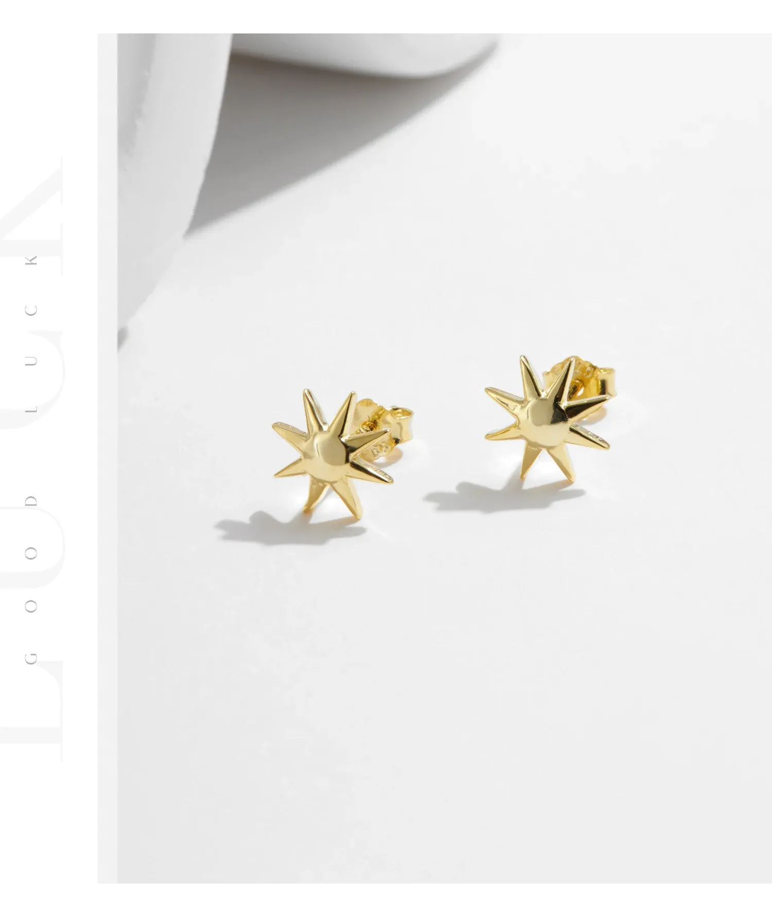 Boucles d’oreilles puces soleil doré en argent 925 MODIAN