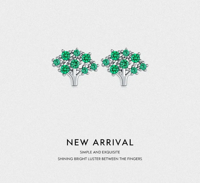 Boucles d’oreilles puces brocoli en argent 925 MODIAN