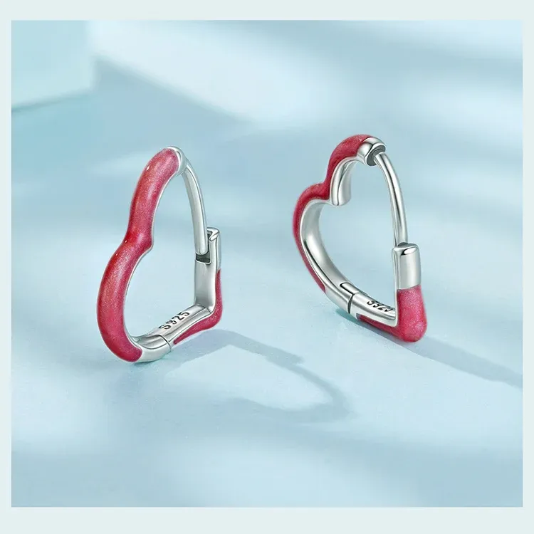 Créoles vintage en argent 925 avec cœur coloré WOSTU