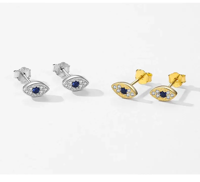 Boucles d’oreilles puces œil discret en argent 925 MODIAN