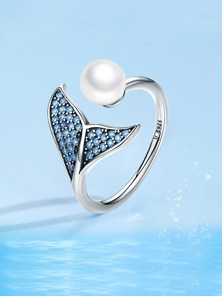 Bague sirène ouverte réglable en argent 925 WOSTU