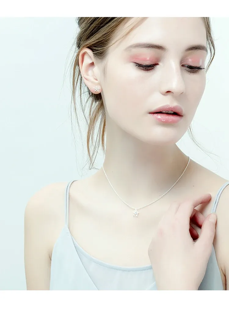 Boucles d’oreilles flocon en argent 925 et zircon MODIAN