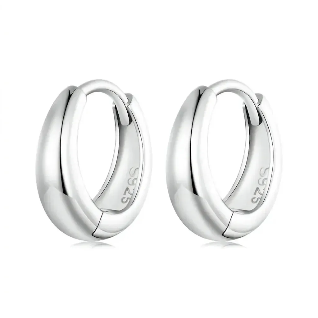 Créoles argent 925 minimalistes polies