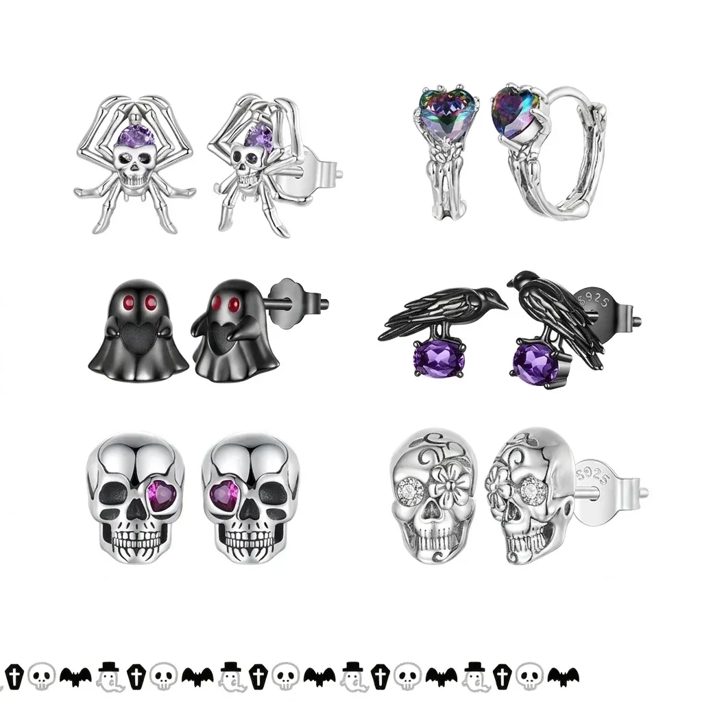 Boucles d’oreilles Halloween WOSTU en argent