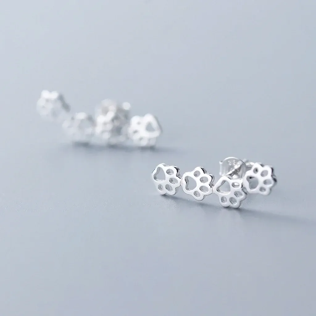 Boucles d’oreilles argent pattes de chat