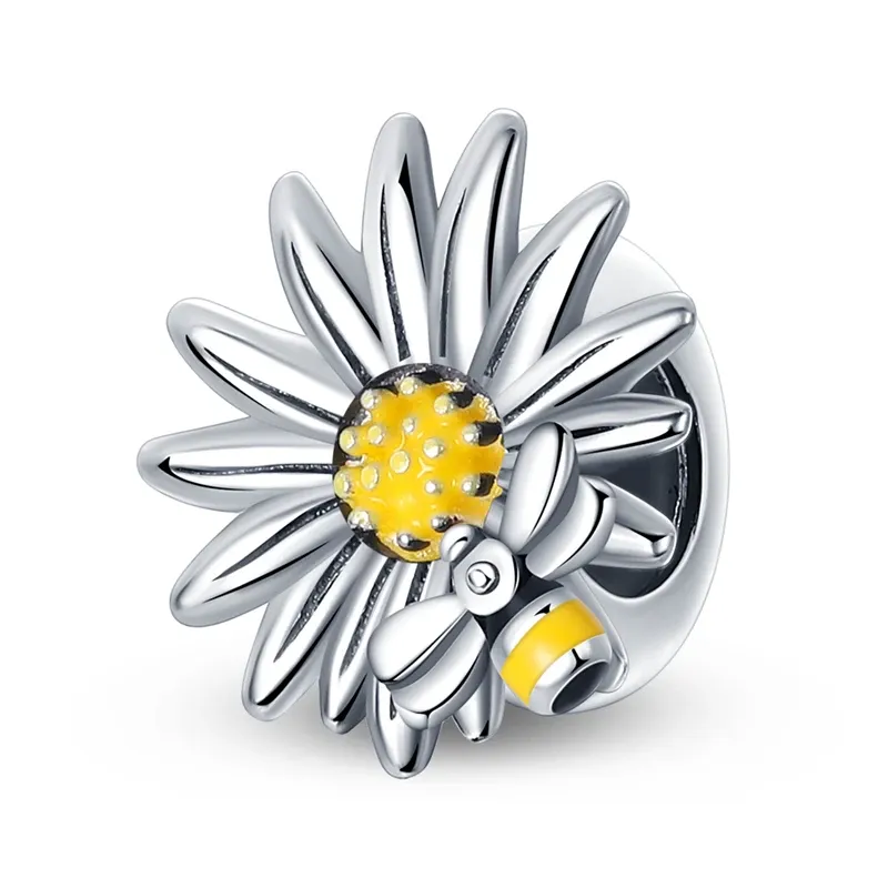 Breloque abeille en argent 925 avec zircon