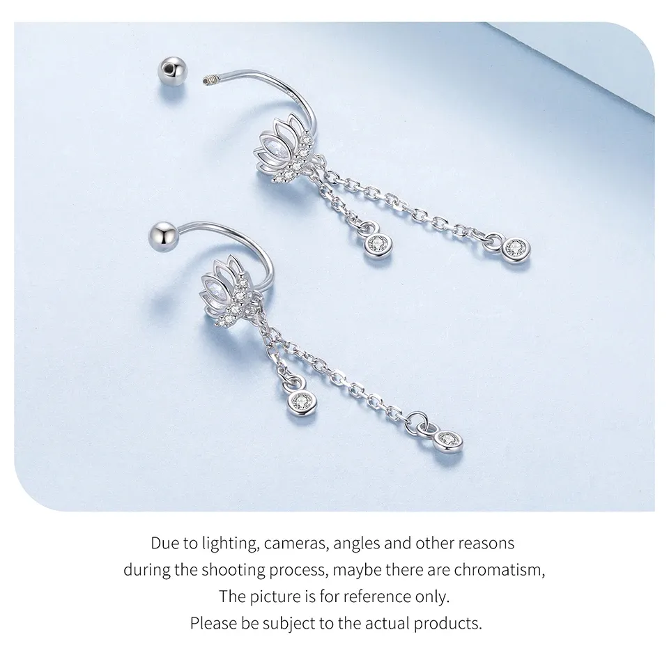 Boucles d’oreilles lotus WOSTU en argent 925 et zircon