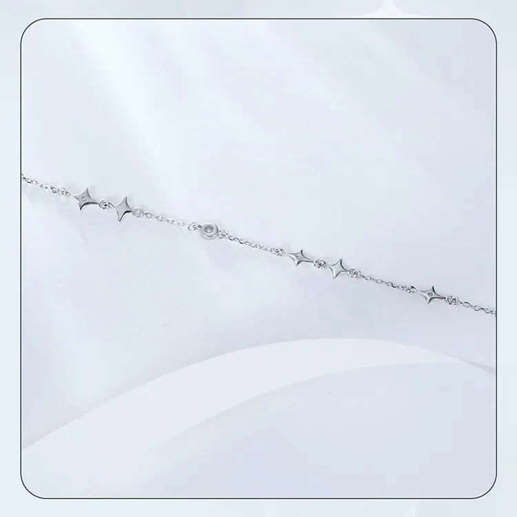 Bracelet cœur étoilé en argent 925 WOSTU pour femme