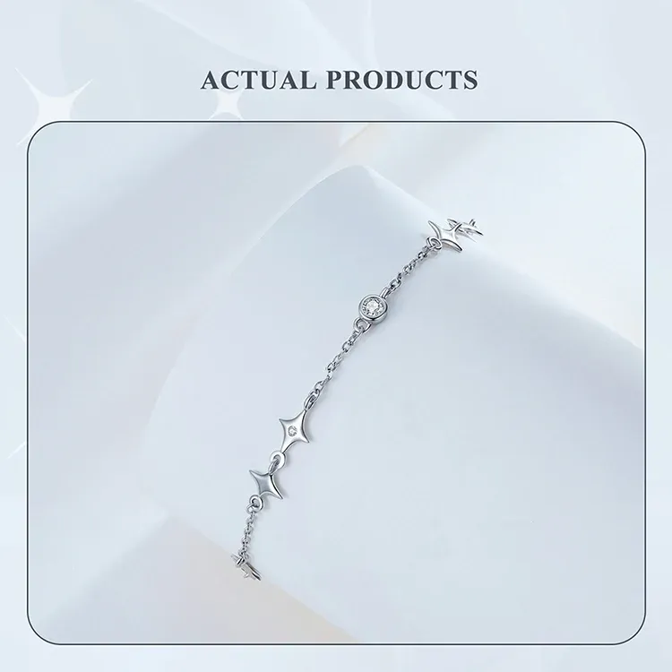 Bracelet cœur étoilé en argent 925 WOSTU pour femme