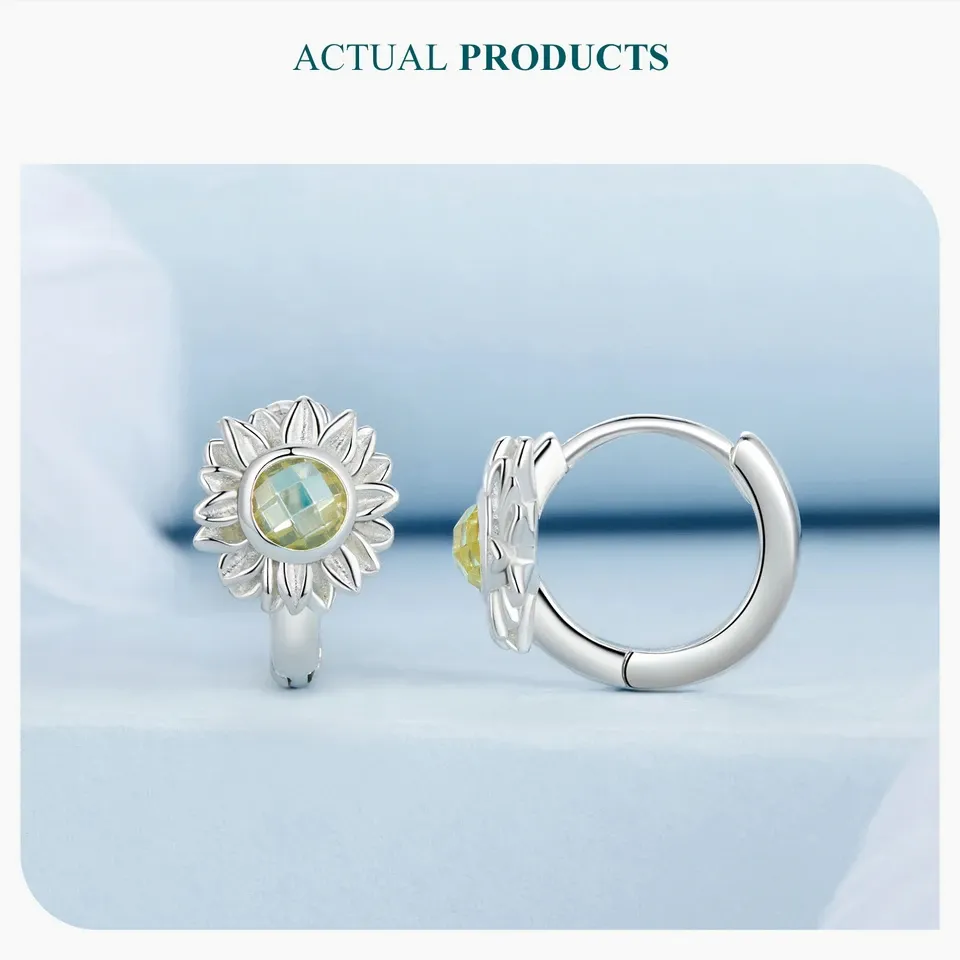 Créoles vintage tournesol en argent 925 WOSTU