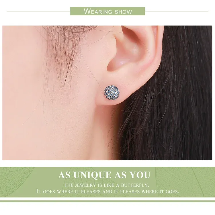 Boucles d’oreilles puces sirène en argent 925 WOSTU