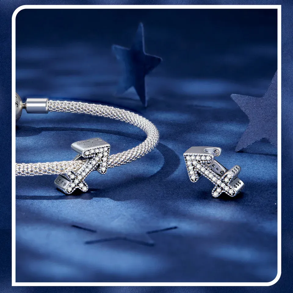 Breloques zodiaque en argent 925 WOSTU pour bracelet DIY