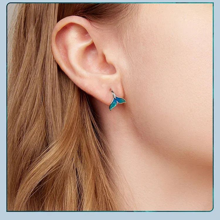 Boucles d’oreilles et bague sirène WOSTU en argent 925