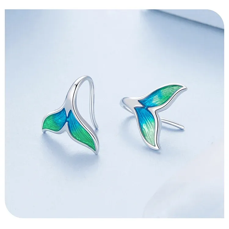 Boucles d’oreilles et bague sirène WOSTU en argent 925