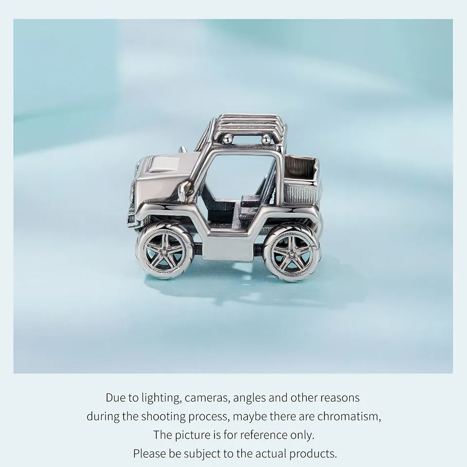 Breloque véhicule vintage WOSTU en argent 925