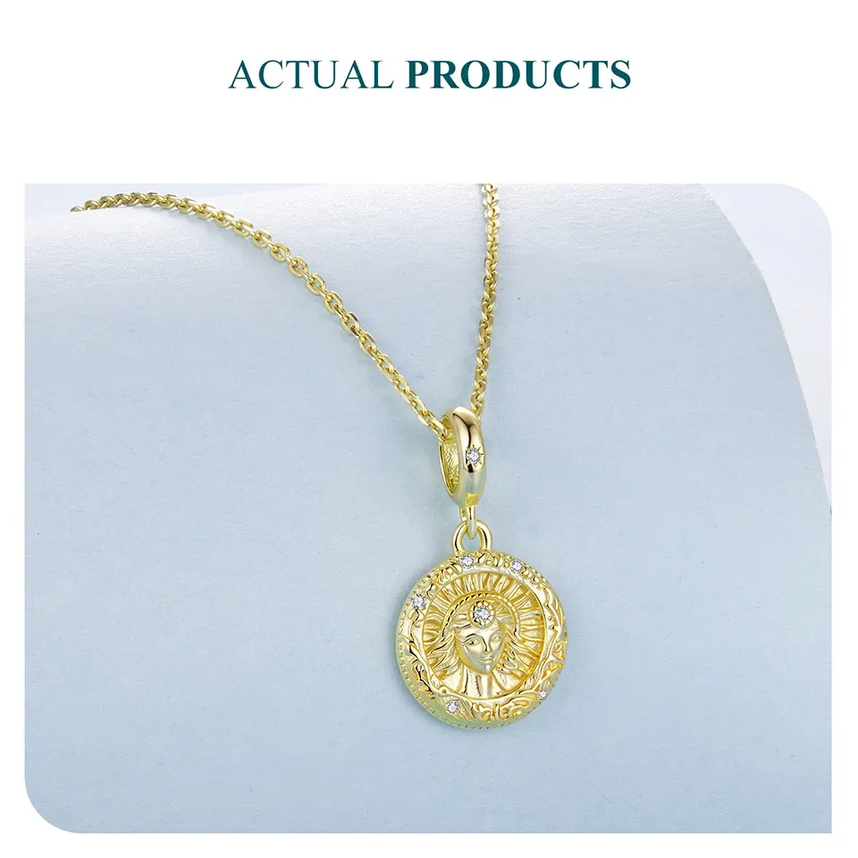 Breloque déesse solaire WOSTU en argent 925 avec boussole