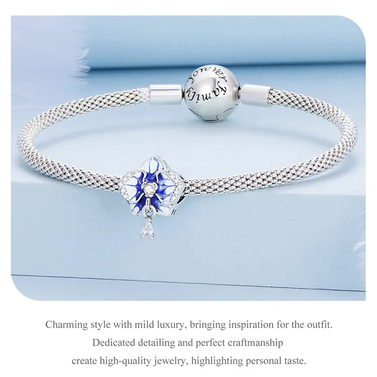 Breloque en argent 925 HareHavana avec émail et zircon