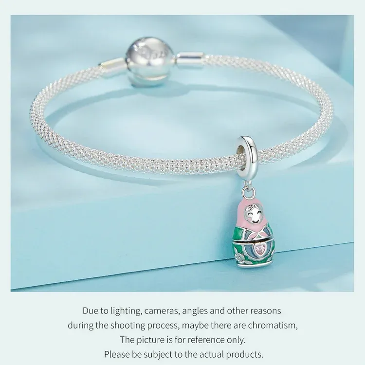 Pendentif poupée russe en argent 925 WOSTU