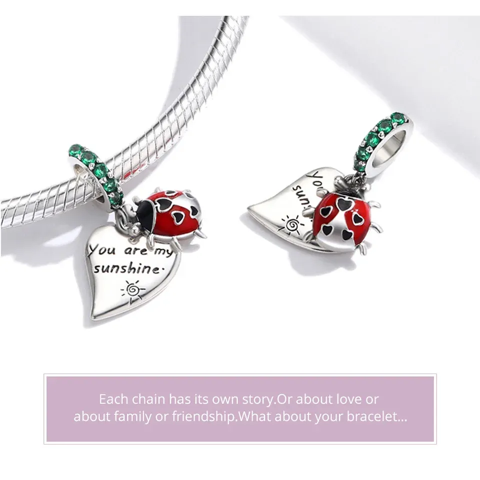 Breloque cœur arc-en-ciel en argent 925 WOSTU