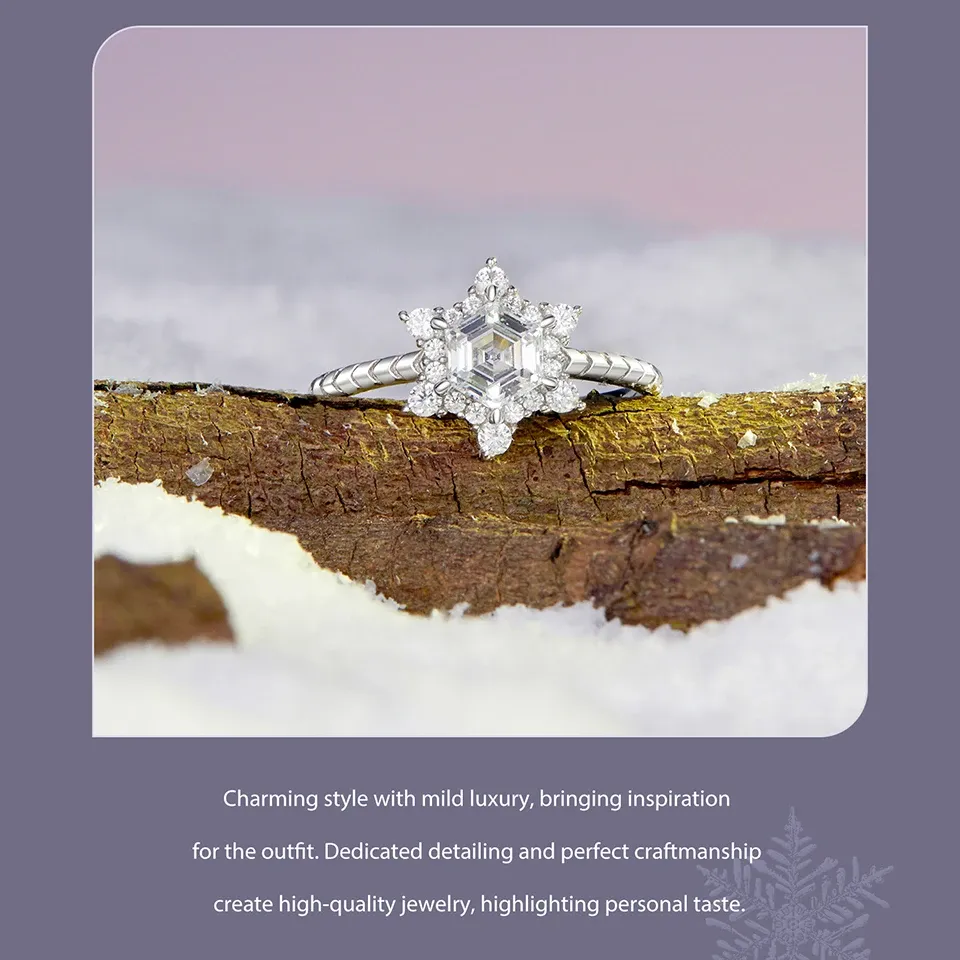 Bague fleur de glace en argent 925 WOSTU